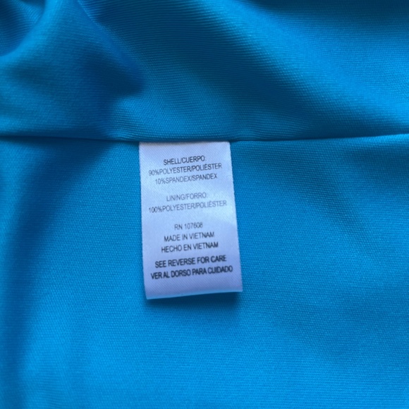 NICOLE MILLER Floral-Print Leaf‎ Turquoise Cold-Shoulder Sheath Cocktail Dress - Picture 15 of 15